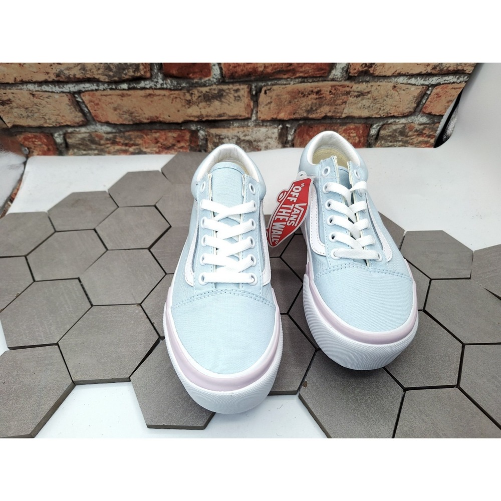 Vans Old Skool Stacked Pastel Multi Blue Platform Women 5 / GS Girl 3.5 New - Picture 7 of 11